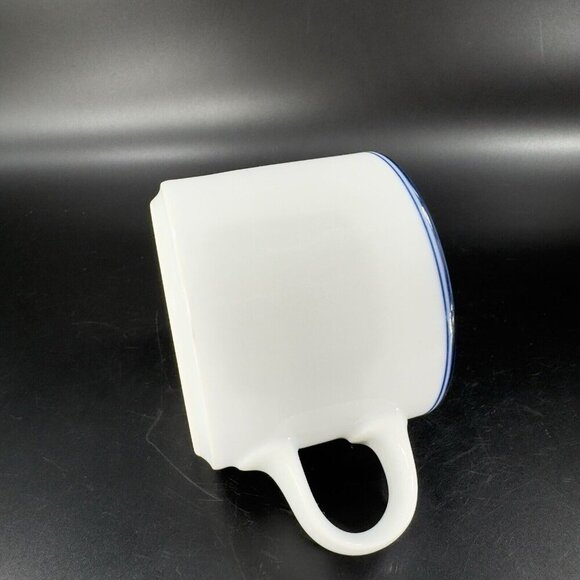 Dansk Concerto Allegro Blue Rimmed Coffee Mug Cup Portugal Ceramic White VTG - Picture 8 of 14